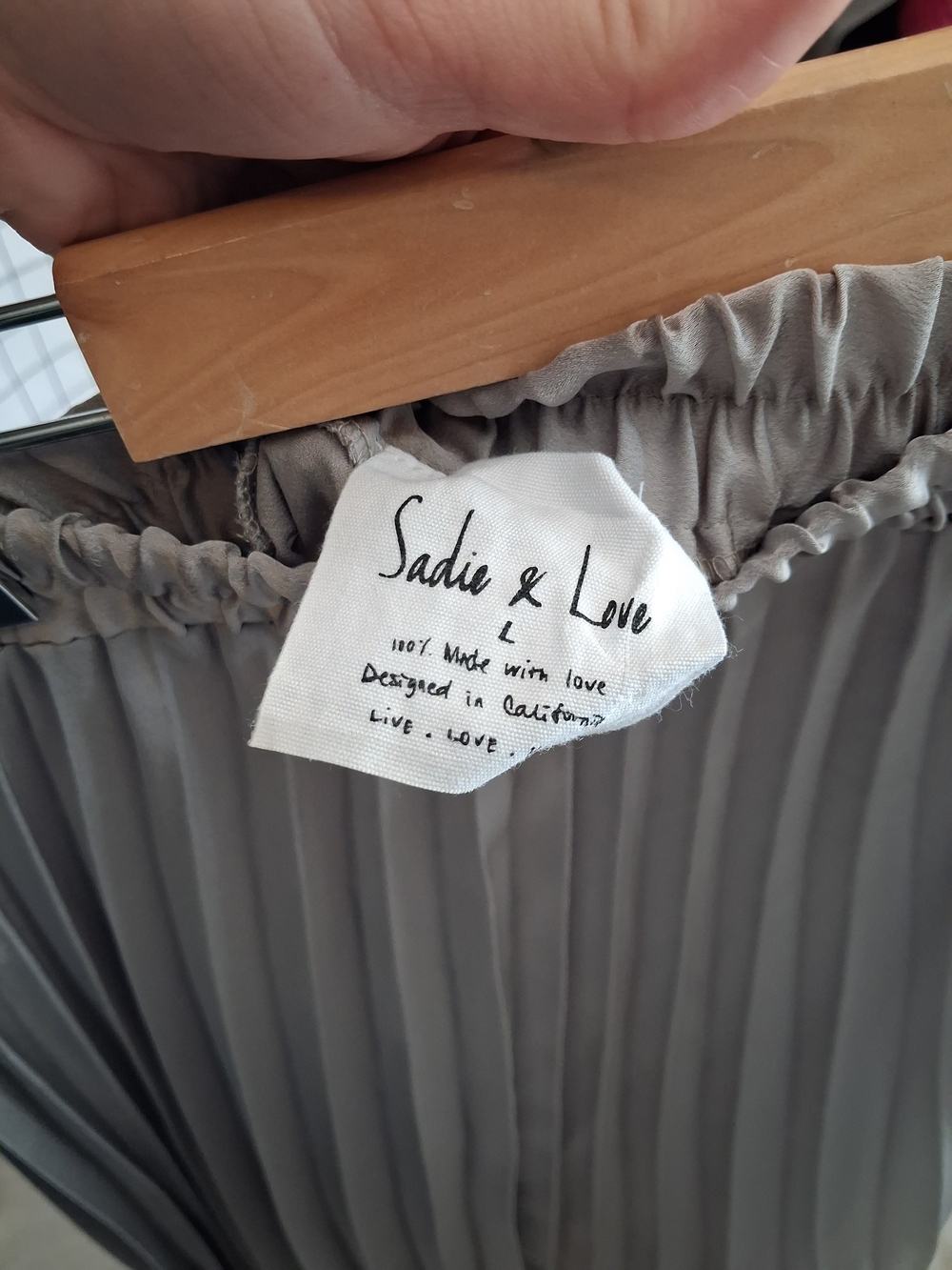 Pleated Midi Skirt - Taupe Gray - Picture 3 of 3